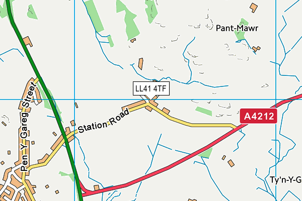 LL41 4TF map - OS VectorMap District (Ordnance Survey)