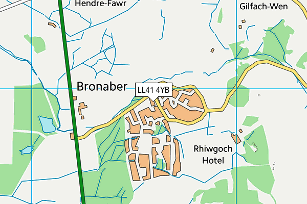 LL41 4YB map - OS VectorMap District (Ordnance Survey)