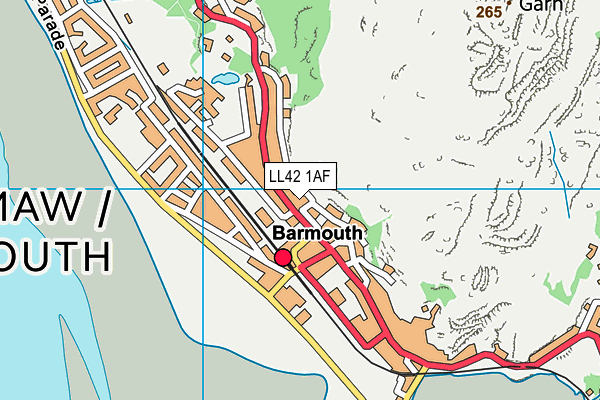 LL42 1AF map - OS VectorMap District (Ordnance Survey)