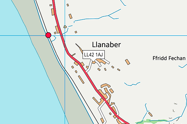 LL42 1AJ map - OS VectorMap District (Ordnance Survey)