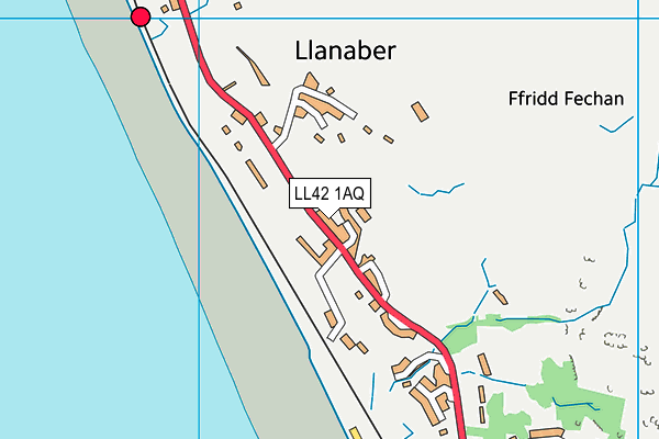 LL42 1AQ map - OS VectorMap District (Ordnance Survey)