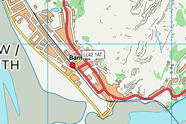 LL42 1AT map - OS VectorMap District (Ordnance Survey)