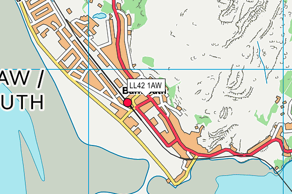 LL42 1AW map - OS VectorMap District (Ordnance Survey)
