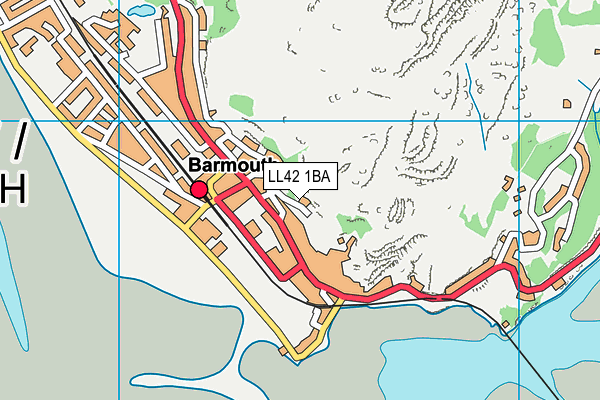 LL42 1BA map - OS VectorMap District (Ordnance Survey)
