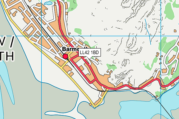 LL42 1BD map - OS VectorMap District (Ordnance Survey)