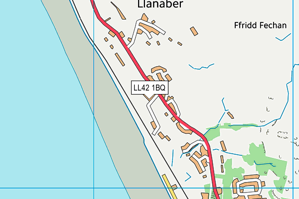 LL42 1BQ map - OS VectorMap District (Ordnance Survey)