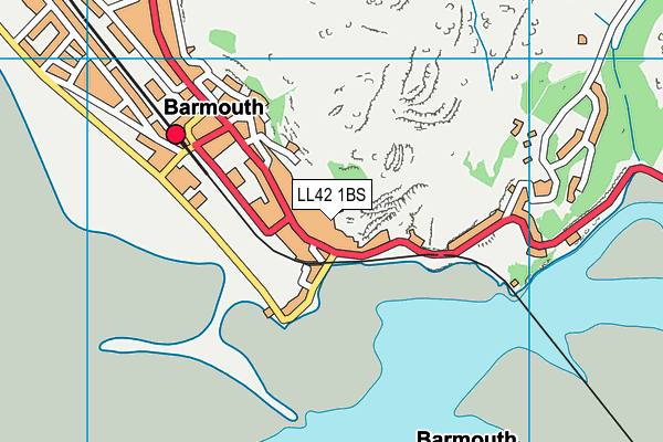 LL42 1BS map - OS VectorMap District (Ordnance Survey)