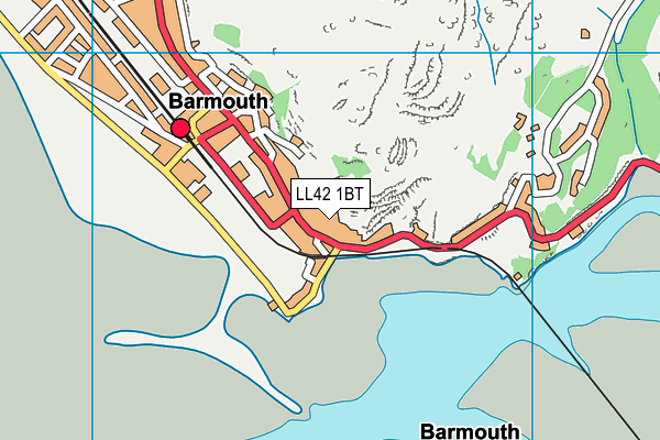 LL42 1BT map - OS VectorMap District (Ordnance Survey)