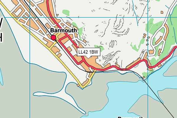 LL42 1BW map - OS VectorMap District (Ordnance Survey)