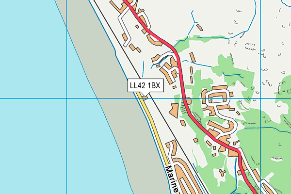 LL42 1BX map - OS VectorMap District (Ordnance Survey)