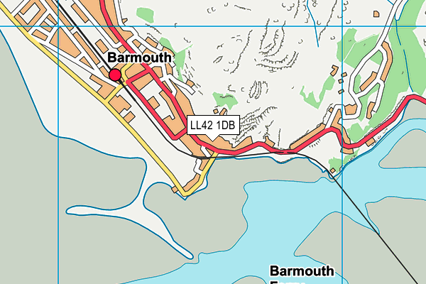 LL42 1DB map - OS VectorMap District (Ordnance Survey)