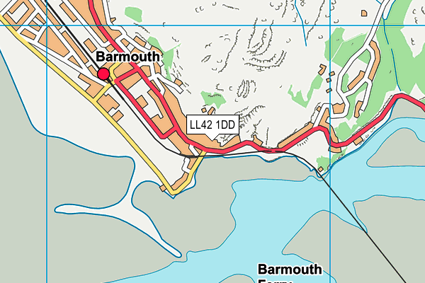 LL42 1DD map - OS VectorMap District (Ordnance Survey)