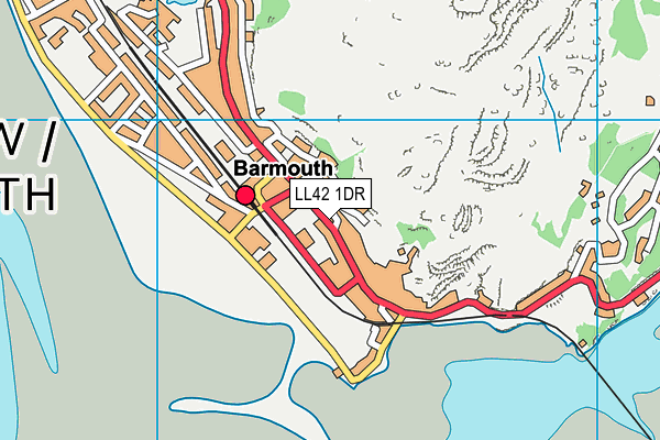 LL42 1DR map - OS VectorMap District (Ordnance Survey)