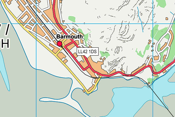 LL42 1DS map - OS VectorMap District (Ordnance Survey)