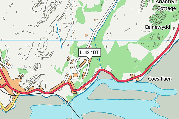 LL42 1DT map - OS VectorMap District (Ordnance Survey)