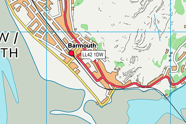 LL42 1DW map - OS VectorMap District (Ordnance Survey)