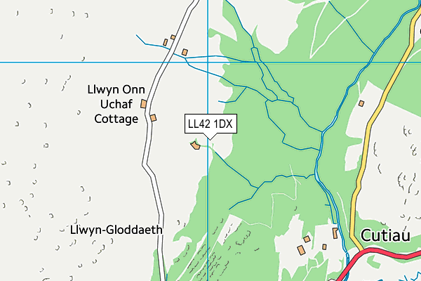 LL42 1DX map - OS VectorMap District (Ordnance Survey)