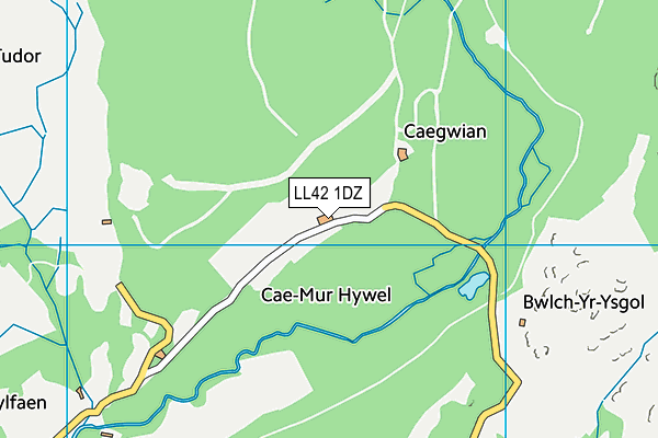 LL42 1DZ map - OS VectorMap District (Ordnance Survey)