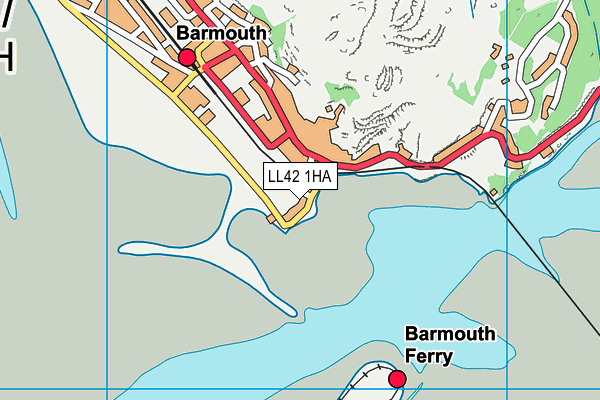LL42 1HA map - OS VectorMap District (Ordnance Survey)