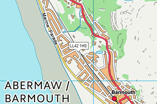 LL42 1HS map - OS VectorMap District (Ordnance Survey)