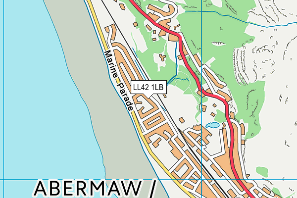 LL42 1LB map - OS VectorMap District (Ordnance Survey)