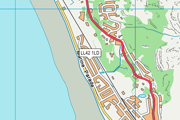 LL42 1LD map - OS VectorMap District (Ordnance Survey)