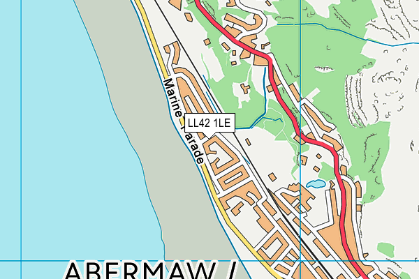 LL42 1LE map - OS VectorMap District (Ordnance Survey)