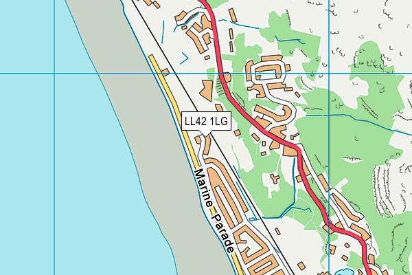 LL42 1LG map - OS VectorMap District (Ordnance Survey)