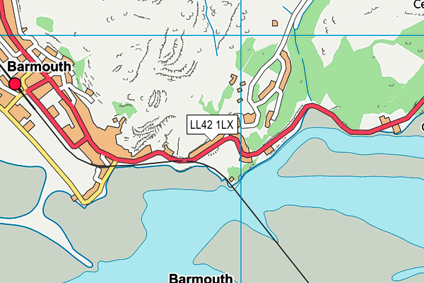 LL42 1LX map - OS VectorMap District (Ordnance Survey)