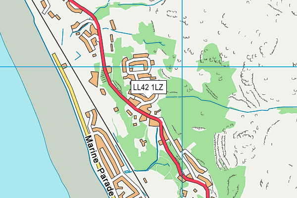 LL42 1LZ map - OS VectorMap District (Ordnance Survey)