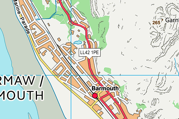 LL42 1PE map - OS VectorMap District (Ordnance Survey)