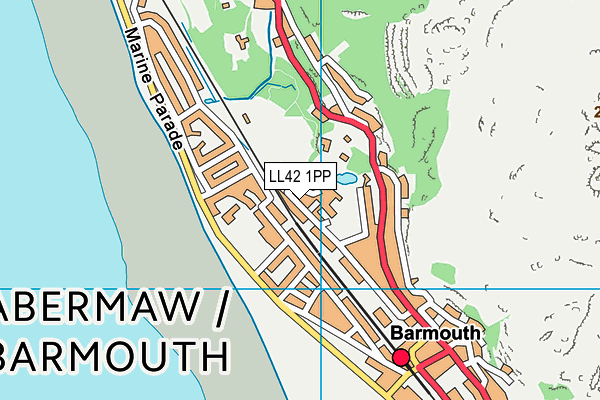 LL42 1PP map - OS VectorMap District (Ordnance Survey)