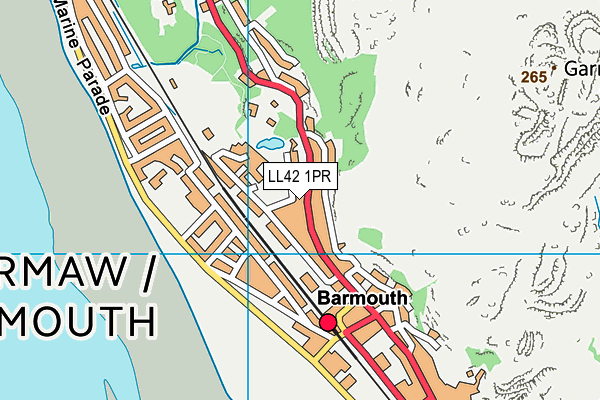 LL42 1PR map - OS VectorMap District (Ordnance Survey)