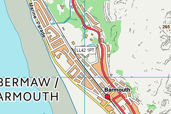 LL42 1PT map - OS VectorMap District (Ordnance Survey)