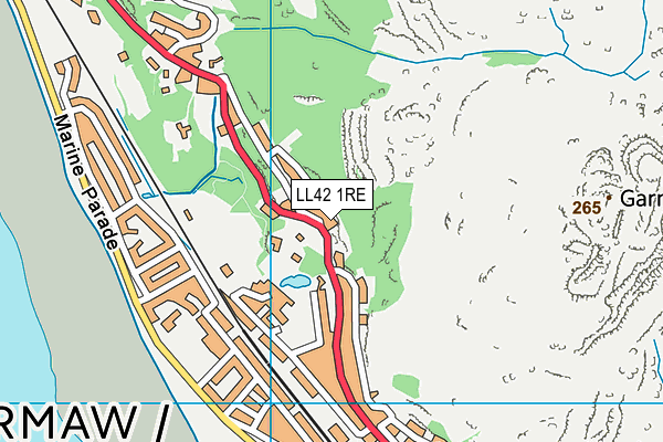 LL42 1RE map - OS VectorMap District (Ordnance Survey)