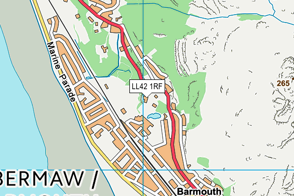 LL42 1RF map - OS VectorMap District (Ordnance Survey)