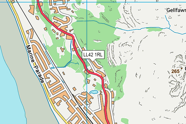 LL42 1RL map - OS VectorMap District (Ordnance Survey)