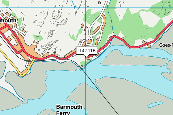 LL42 1TB map - OS VectorMap District (Ordnance Survey)