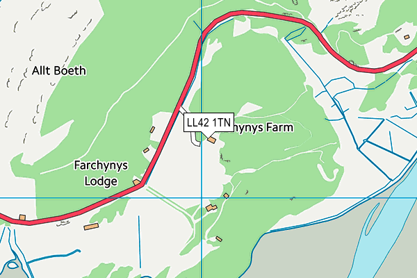 LL42 1TN map - OS VectorMap District (Ordnance Survey)