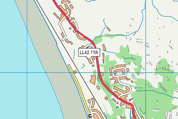 LL42 1YA map - OS VectorMap District (Ordnance Survey)