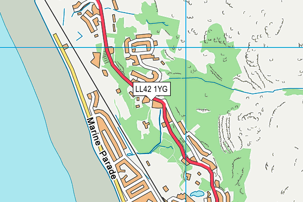 LL42 1YG map - OS VectorMap District (Ordnance Survey)