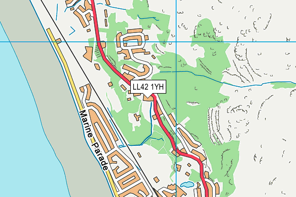 LL42 1YH map - OS VectorMap District (Ordnance Survey)