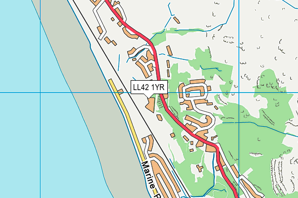 LL42 1YR map - OS VectorMap District (Ordnance Survey)