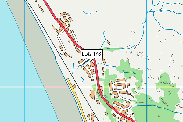 LL42 1YS map - OS VectorMap District (Ordnance Survey)