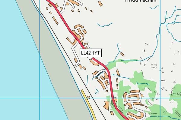 LL42 1YT map - OS VectorMap District (Ordnance Survey)