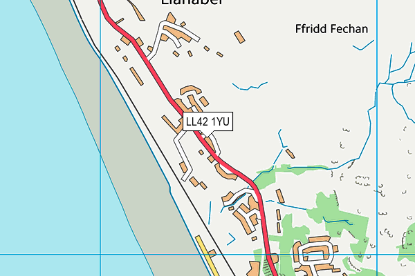 LL42 1YU map - OS VectorMap District (Ordnance Survey)