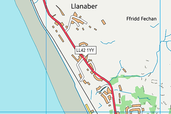 LL42 1YY map - OS VectorMap District (Ordnance Survey)