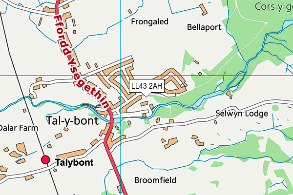 LL43 2AH map - OS VectorMap District (Ordnance Survey)