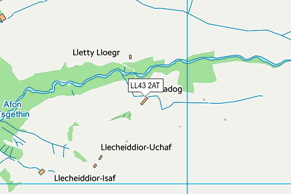 LL43 2AT map - OS VectorMap District (Ordnance Survey)