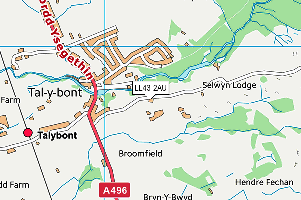 LL43 2AU map - OS VectorMap District (Ordnance Survey)